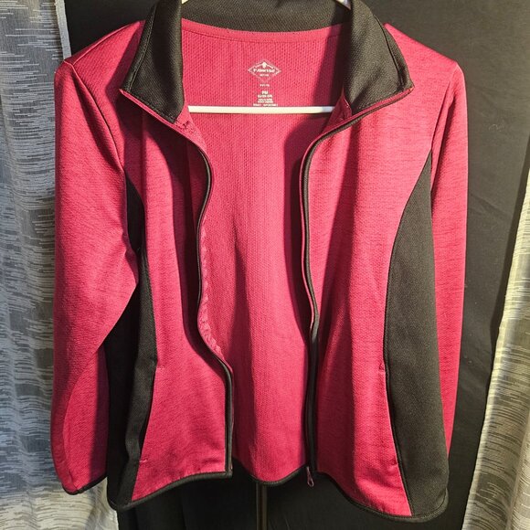 St John Bay Purple/Black Long Sleeve 1/4 Zip Fleece Sweatshirt Women's Size PM - Picture 3 of 4